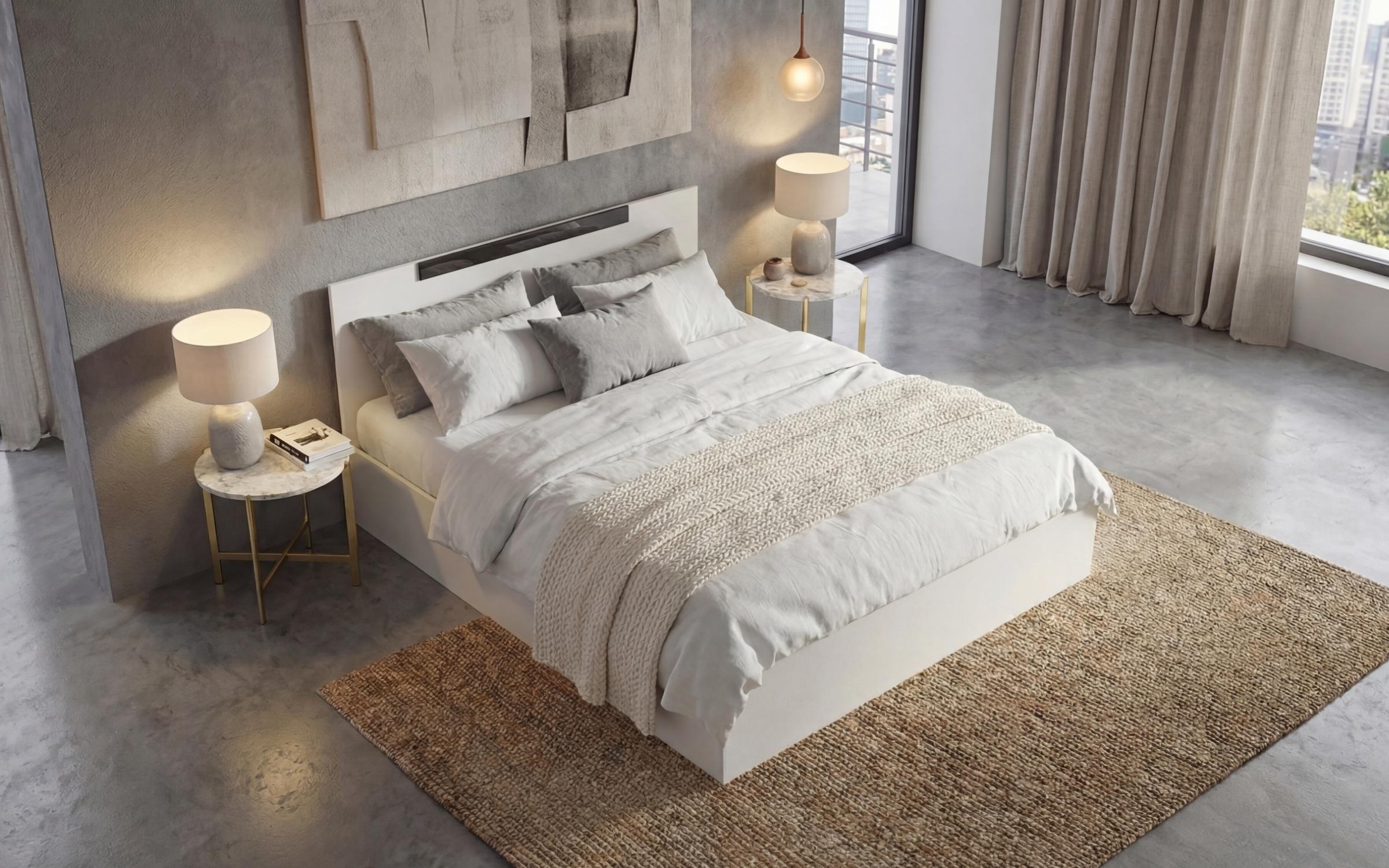 Double bed for mattress 140/200 Chaterina, white  4